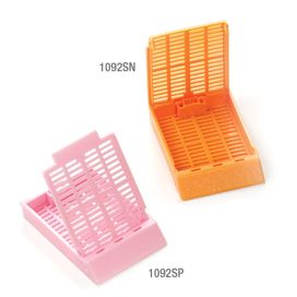 Cassettes in Sleeve, Tissue Embedding, Separate Dual Hinged Lid, 45° Writing Area, PINK, 75 Cassette/Sleeve and 75 Lids/Bag, 10 of each per Unit