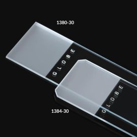 Microscope Slides, Diamond White Glass, 25 x 75mm, 90° Ground Edges, Frosted: 1 End, 2 Sides