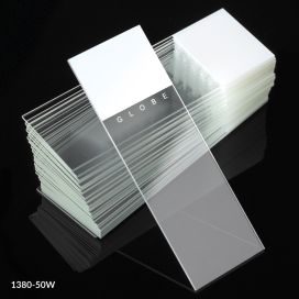 Microscope Slides, Diamond White Glass, 25 x 75mm, 90° Ground Edges, WHITE Frosted