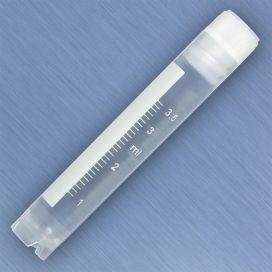 *** SAVE 52% *** CryoClear Vials, 4.0mL, STERILE, Internal Threads, Attached Screwcap with Co-Molded Thermoplastic Elastomer (TPE) Sealing Layer, Round Bottom, Self-Standing, Printed Graduations, Writing Space and Barcode, CS/500