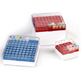 BioBox 25, for 1.0mL and 2.0mL CryoClear Vials, Polycarbonate (PC), Holds 25 vials (5x5 format), Printed Lid, Pack Includes a CryoClear Vial Picker, GREEN