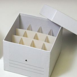 Cardboard Storage Box, 16 Place (4x4), white, for 50mL Centrifuge Tubes