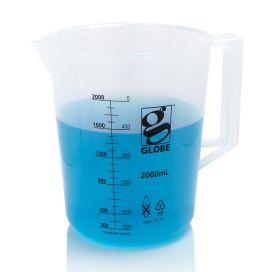 2000mL Beaker with Handle, Diamond Essentials, Low Form, Printed Graduations, PP