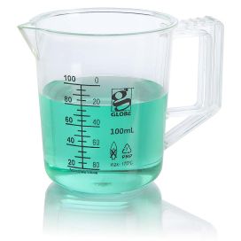 100mL Beaker with Handle, Diamond Essentials, Low Form, Printed Graduations, PMP