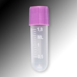 Sample Tube, 2mL, External Threads, PP, White Graduations & Marking Area, Round Bottom