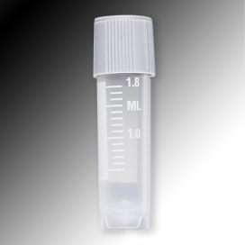 Sample Tube, 2mL, External Threads, PP, White Graduations & Marking Area, Round Bottom, Self-Standing