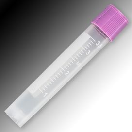 Sample Tube, 4mL, External Threads, PP, White Graduations & Marking Area, Round Bottom, Self-Standing