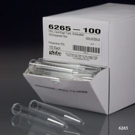 Centrifuge Tube, 15mL, PS, Molded Graduations, Dispenser Box