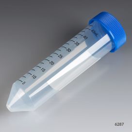 Centrifuge Tube, 50mL, Separate Natural Flat Top Screw Cap, PP, Printed Graduations