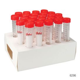 ***BOGO OVERSTOCK SALE*** DIAMOND MAX Centrifuge Tube, 15mL, Attached Red Flat Top Screw Cap, PP, Printed Graduations, STERILE, Certified, 25/Cardboard Rack, 20 Racks/Unit