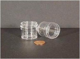 Jar, Wide Mouth, 7.5mL (1/4oz), PS, 33mm Opening, 1 x 1"  (Screw Cap Packaged Separately)