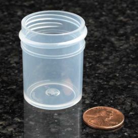 Jar, Wide Mouth, 15mL (1/2oz), PP, 33mm Opening, 1 x 1 7/16"  (Screw Cap Packaged Separately)