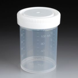 Container: Tite-Rite, 120mL (4oz), PP, 53mm Opening, Graduated, with Separate White Screwcap