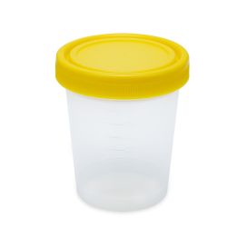 Container: 500mL (16oz), PP, Graduated, with Separate Yellow Screwcap