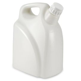 Jerrican, Rectangular with Handle, HDPE with White PP Screwcap, Molded Graduations, 10 Liter, CS/6