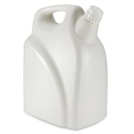 Jerrican, Rectangular with Handle, HDPE with White PP Screwcap, Molded Graduations, 20 Liter, CS/4