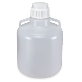 Carboys, Round with Handles, Heavy Duty PP, White PP Screwcap, 10 Liter, Molded Graduations, Autoclavable