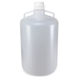 Carboy, Round with Handles, HDPE, White PP Screwcap, 50 Liter, Molded Graduations