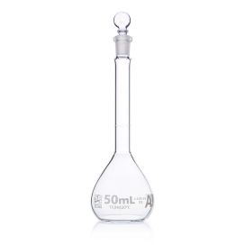 50mL Volumetric Flask, Globe Glass, Class A, 6/Box, 12/Case