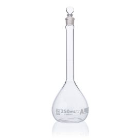 250mL Volumetric Flask, Globe Glass, Class A, 6/Box, 12/Case