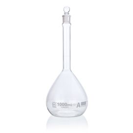 1000mL Volumetric Flask, Globe Glass, Class A, Each, 6/Case