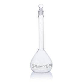 250mL Volumetric Flask, Globe Glass, Class B, 6/Box, 12/Case