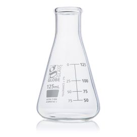 125mL Erlenmeyer Flask, Globe Glass, Narrow Mouth, 12/Box, 48/Case