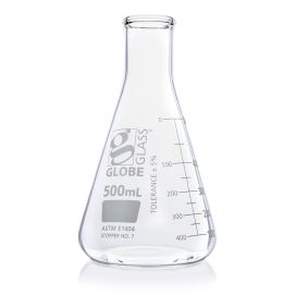 500mL Erlenmeyer Flask, Globe Glass, Narrow Mouth, 6/Box, 36/Case