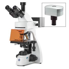 bScope trinocular microscope for LED, fluorescence, 10x/22mm eyepiece w/camera