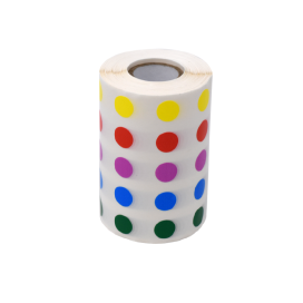 Label Rolls, Cryo, 13mm Dots, for 1.5-2mL Tubes, Assorted Colors (1000 dots in blue, green, violet, red and yellow)