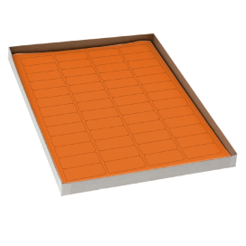 Label Sheets, Cryo, 43x19mm, for Cryovials, 20 Sheets, 52 Labels per Sheet, Orange