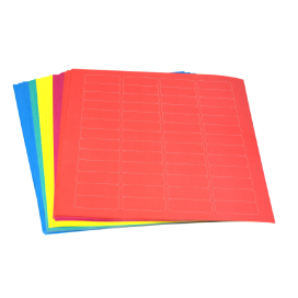 Label Sheets, Cryo, 43x19mm, for Cryovials, Assorted Colors (260 labels in blue, green, violet, red and yellow)