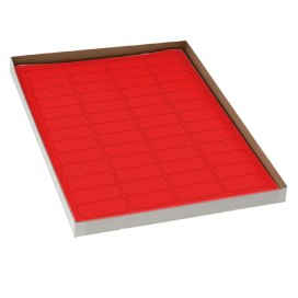 Label Sheets, Cryo, 43x19mm, for Cryovials, 20 Sheets, 52 Labels per Sheet, Red