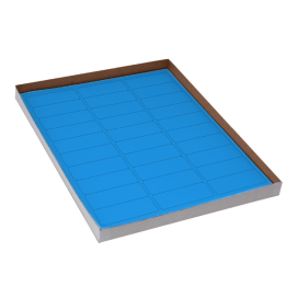 Label Sheets, Cryo, 67x25mm, for Racks and Boxes, 20 Sheets, 30 Labels per Sheet, Blue