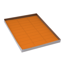 Label Sheets, Cryo, 67x25mm, for Racks and Boxes, 20 Sheets, 30 Labels per Sheet, Orange