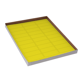 Label Sheets, Cryo, 67x25mm, for Racks and Boxes, 20 Sheets, 30 Labels per Sheet, Yellow