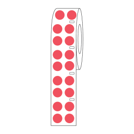 Label Roll, Cryo, Direct Thermal, 13mm Dots, for 2.0mL Tubes, Red