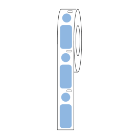 Label/Dot Combo Roll, Cryo, Direct Thermal, 24x13mm & 9.5mm Dot, for 1.5mL Tubes, Blue