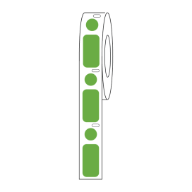 Label/Dot Combo Roll, Cryo, Direct Thermal, 24x13mm & 9.5mm Dot, for 1.5mL Tubes, Green