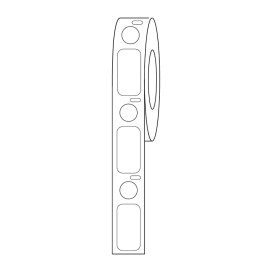 Label/Dot Combo Roll, Cryo, Direct Thermal, 24x13mm & 9.5mm Dot, for 1.5mL Tubes, White