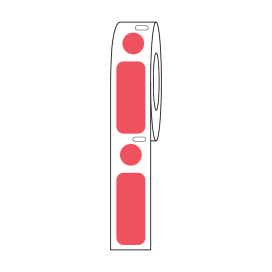 Label/Dot Combo Roll, Cryo, Direct Thermal, 33x13mm & 9.5mm Dot, for 2.0mL Tubes, Red