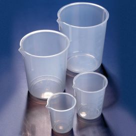 Beaker, PP, 100mL, Tapered Sides, Molded Graduations