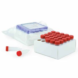 Diamond Midi Centrifuge Tube, 5.0mL, PP, Assembled Red Screw Cap, Graduated, STERILE, 25/Rack, 20 Racks/Unit