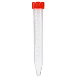 ***SAVE 60%*** Centrifuge Tube, 15mL, Attached Red Plug Seal Screw Cap, PP, Printed Graduations, EO STERILE, Rnase, Dnase Free, 50/Bag, 20 Bags/Unit